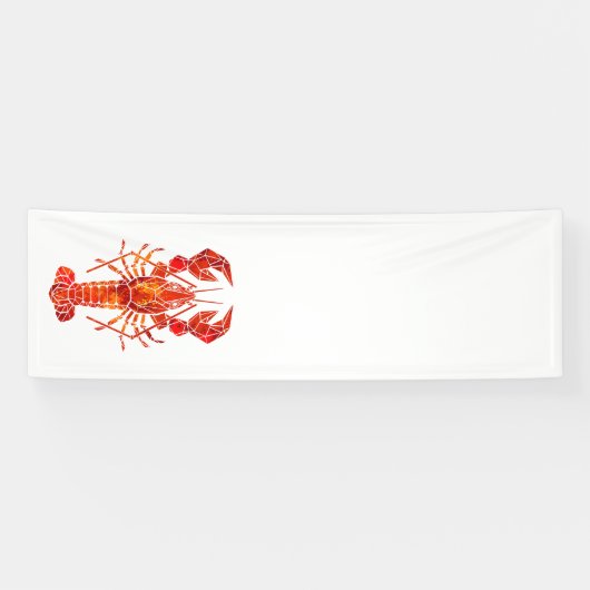 Red polygonal lobster 横断幕 (横)