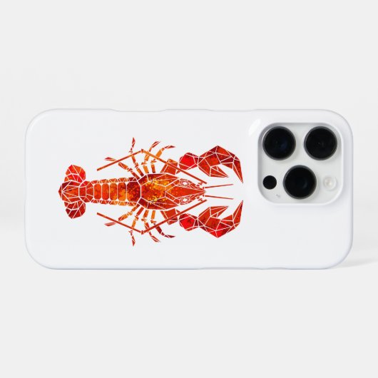 Red polygonal lobster iPhoneケース (裏面横)