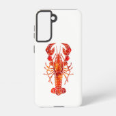 Red polygonal lobster samsung galaxyケース (裏面)