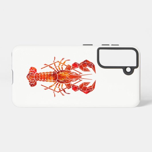 Red polygonal lobster samsung galaxyケース (裏面横)