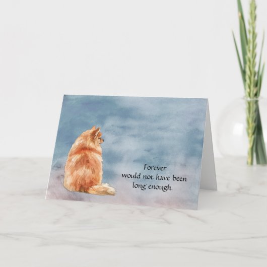 Red Pomeranian Dog Condolence Sympathy Card シーズンカード (正面)