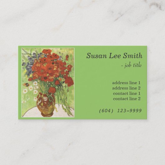 Red Poppiesとデイジーby Vincent van ゴッホ. 名刺 (正面)