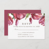 Red Poppiesエレガントのフォーマル対応Rsvp 招待状 (正面/裏面)