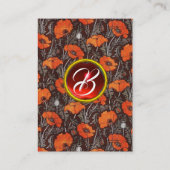 RED POPPIESフィールドルビーモノグラムホワイトブラックフローラ 名刺 (裏面)