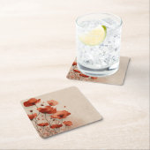 Red poppies. スクエアペーパーコースター (インサイチュ)