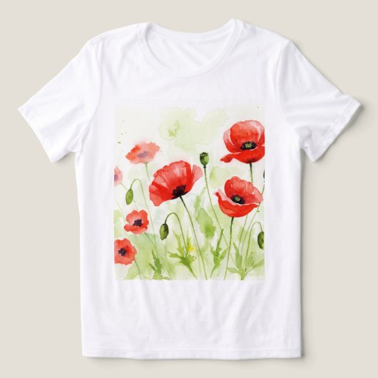 Red poppies トライブレンドTシャツ (デザイン正面)