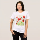 Red poppies トライブレンドTシャツ (正面全面)