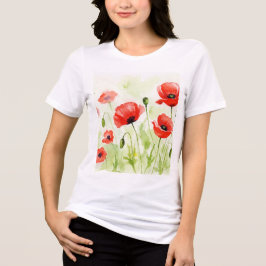 Red poppies トライブレンドTシャツ