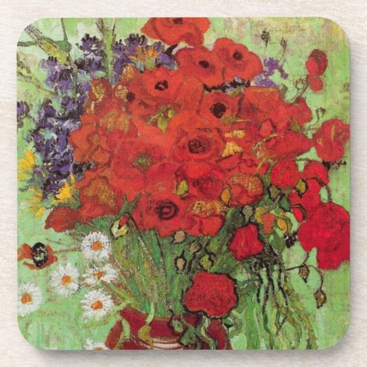 Red Poppies and Daisies by Vincent van Gogh コースター (正面)