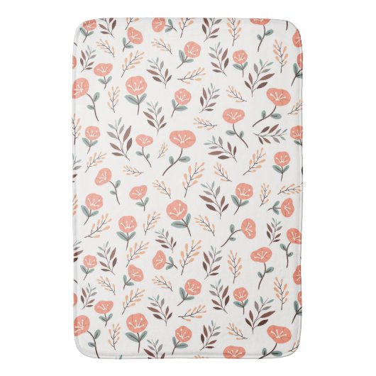 Red Poppies Bath Mat – Nordic Style バスマット (正面縦)
