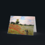 Red Poppies by Monet - Poppy Field Parasol Woman カード<br><div class="desc">クロード絵画・モネによる印象派の風景 – クラシック最高傑作 – クロード・モネの印象派のシリー絵画ズ – Poppy Field</div>