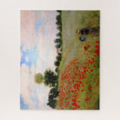 Red Poppies by Monet - Poppy Field Parasol Woman ジグソーパズル (縦)