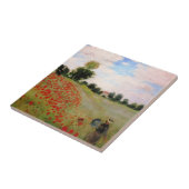 Red Poppies by Monet - Poppy Field Parasol Woman タイル (側面)