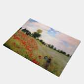 Red Poppies by Monet - Poppy Field Parasol Woman ドアマット (アングル)