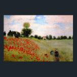 Red Poppies by Monet - Poppy Field Parasol Woman ポスター<br><div class="desc">クロード絵画・モネによる印象派の風景 – クラシック最高傑作 – クロード・モネの印象派のシリー絵画ズ – Poppy Field</div>