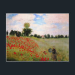 Red Poppies by Monet - Poppy Field Parasol Woman ポストカード<br><div class="desc">クロード絵画・モネによる印象派の風景 – クラシック最高傑作 – クロード・モネの印象派のシリー絵画ズ – Poppy Field</div>
