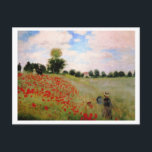 Red Poppies by Monet - Poppy Field Parasol Woman ポストカード<br><div class="desc">クロード絵画・モネによる印象派の風景 – クラシック最高傑作 – クロード・モネの印象派のシリー絵画ズ – Poppy Field</div>