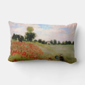 Red Poppies by Monet - Poppy Field Parasol Woman ランバークッション (裏面)