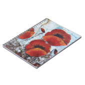 Red Poppies flower poppyメモお洒落帳ジャーナル ノートブック (左側)