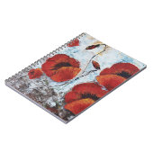 Red Poppies flower poppyメモお洒落帳ジャーナル ノートブック (左側)