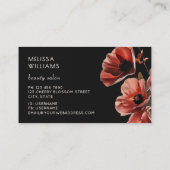 Red Poppies Flowers Black 名刺 (裏面)