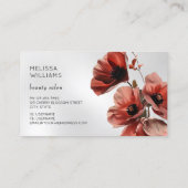 Red Poppies Flowers Silver 名刺 (裏面)