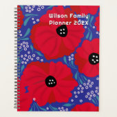 Red Poppies Hand-illustrated Floral Pattern プランナー手帳 (正面)