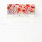 Red Poppies in a Field Waterカラー誕生日 横断幕 (インサイチュ)