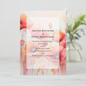 Red Poppies in a Field Water 結婚 color's 招待状 (スタンド正面)