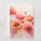 Red Poppies in a Field Water 結婚 color's 招待状 (裏面)