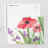 Red Poppies in June Post Card ポストカード (正面/裏面)