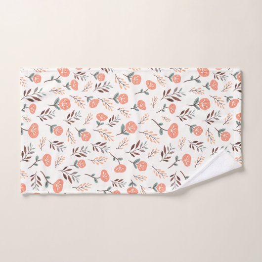 Red Poppies in Scandinavian Style バスタオルセット (ハンドタオル)