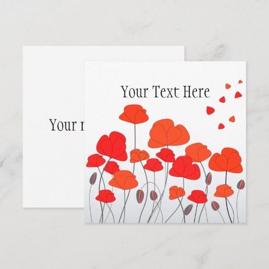 Red Poppies Invitation 招待状 (正面/裏面)