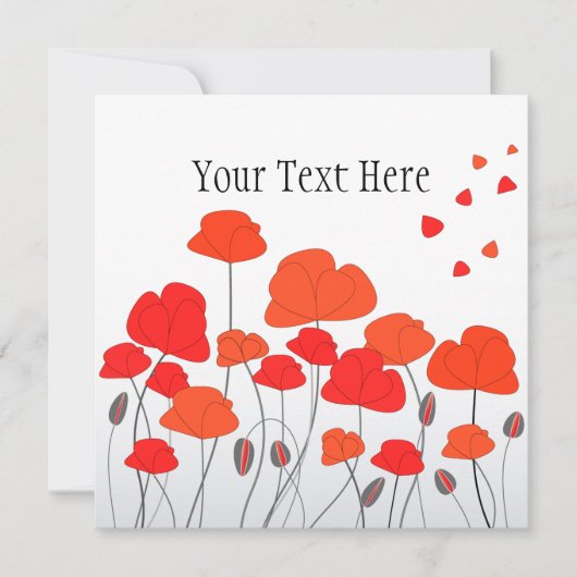 Red Poppies Invitation 招待状 (正面)