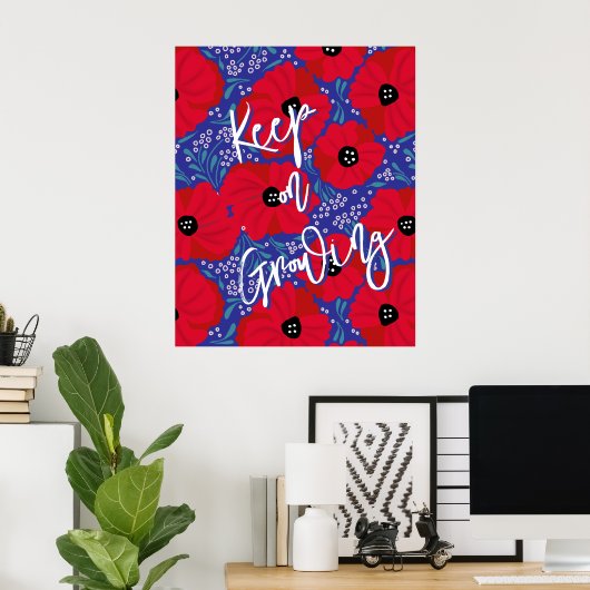 Red Poppies Keep on Growing Large Poster ポスター (ホームオフィス)