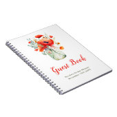 Red Poppies Mason Jar Bridal Shower Guest Book ノートブック (右側)