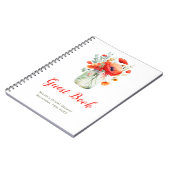 Red Poppies Mason Jar Bridal Shower Guest Book ノートブック (左側)