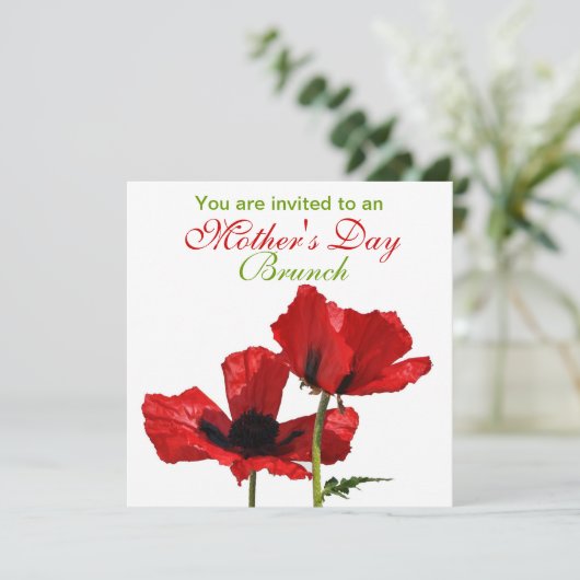 Red Poppies Mother's Day Brunch 招待状 (スタンド正面)