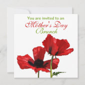 Red Poppies Mother's Day Brunch 招待状 (正面)
