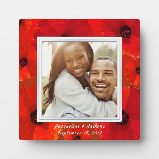 Red Poppies Newlywedsフォトキープサケ フォトプラーク (正面)