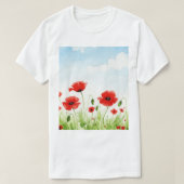 Red poppies tシャツ (デザイン正面)