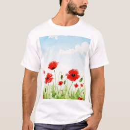 Red poppies tシャツ