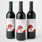 Red Poppies Wedding ワインラベル (ボトル)
