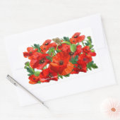 RED POPPY ～長方形スタンプ 長方形シール (封筒)