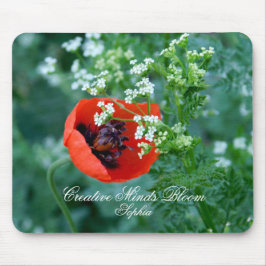 Red Poppy Art Personalized Mouse Pad マウスパッド