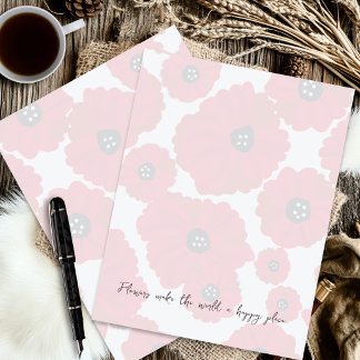 Red Poppy Background Scrapbook Binder Paper レターヘッド