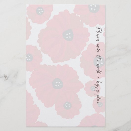 Red Poppy Custom Text Binder Stationery 便箋 (正面)