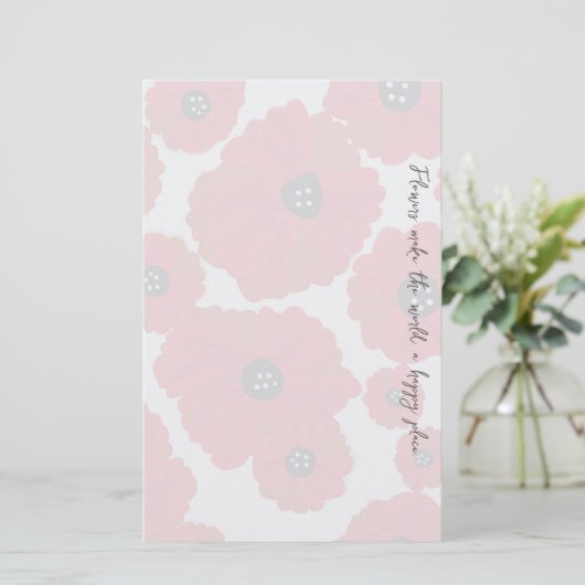 Red Poppy Custom Text Binder Stationery 便箋 (スタンド正面)