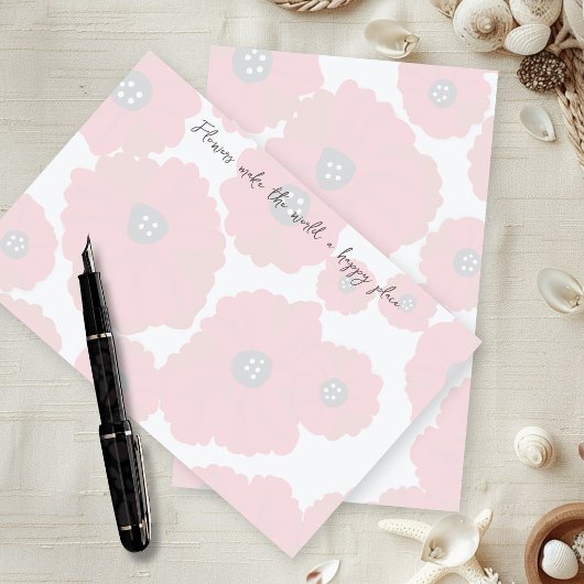 Red Poppy Custom Text Binder Stationery 便箋