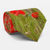Red poppy field of flowers tie ネクタイ (ロール)